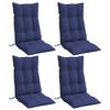 vidaXL Almofad&otilde;es cadeira encosto alto 4pcs tecido oxford azul-marinho