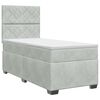 vidaXL Cama box spring com colch&atilde;o Cinzento-claro Individual Veludo