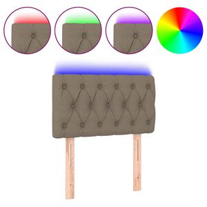 vidaXL Cabeceira cama luzes LED tecido 80x7x78/88cm cinza-acastanhado