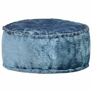vidaXL Pufe redondo 40x20 cm veludo azul