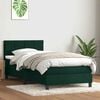 vidaXL Cama com molas/colch&atilde;o verde-escuro 90x210 cm veludo