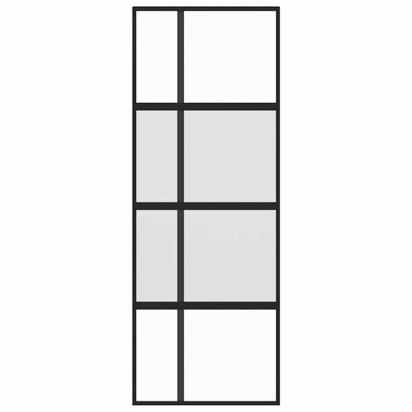 vidaXL Porta deslizante 76x205 cm vidro temperado e alumínio preto