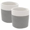 vidaXL Cestos de arruma&ccedil;&atilde;o 2 pcs &Oslash;28x28 cm algod&atilde;o cinzento e branco