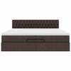 vidaXL Estrutura de cama otomana com colch&atilde;o 200x200cm castanho-escuro