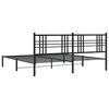vidaXL Estrutura de cama com cabeceira 193x203 cm metal preto
