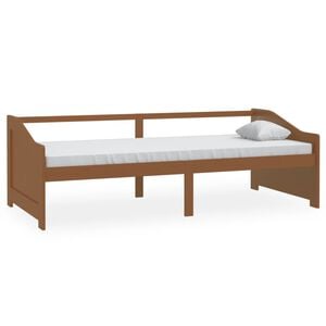 vidaXL Sof&aacute;-cama de 3 lugares 90x200 cm pinho maci&ccedil;o castanho mel