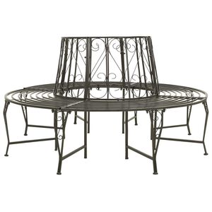 vidaXL Banco de jardim para &aacute;rvore 160 cm a&ccedil;o