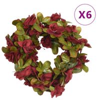 vidaXL Grinaldas de flores artificiais 6 pcs 250 cm vermelho tinto