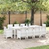 vidaXL Conjunto de Jantar para Jardim 11 pcs Branco Polipropileno