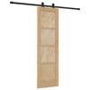 vidaXL Porta Deslizante Natural e Preto 61 x 198,5 cm