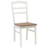 vidaXL Cadeira de jantar 2 pcs Branco e Natural Madeira Sólida