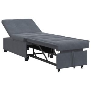 vidaXL Sof&aacute;-Cama Cinza Escuro 194 x 67 x 82 cm Veludo