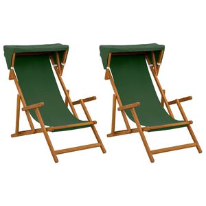vidaXL Cadeira de Deck 2 pcs 3 Posi&ccedil;&atilde;o Madeira S&oacute;lida de Eucalipto