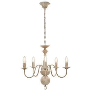 vidaXL Lustre antigo de 5 l&acirc;mpadas E14 branco