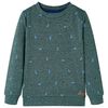 vidaXL Sweatshirt para crian&ccedil;a verde-escuro mesclado 104