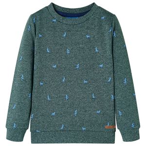 vidaXL Sweatshirt para crian&ccedil;a verde-escuro mesclado 104