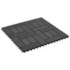 vidaXL Telha de Deck 11 pcs Preto 30 x 30 cm WPC