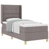 vidaXL Cama Box com almofada Cinzento-acastanhado 90 x 200 cm tecido
