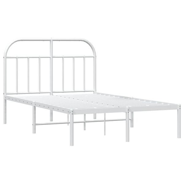vidaXL Estrutura de cama com cabeceira 120x200 cm metal branco