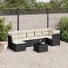 vidaXL 8 pcs conjunto sof&aacute;s de jardim com almofad&otilde;es vime PE preto
