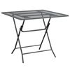 vidaXL Mesa de jardim 80x80x72 cm malha metal expandido antracite