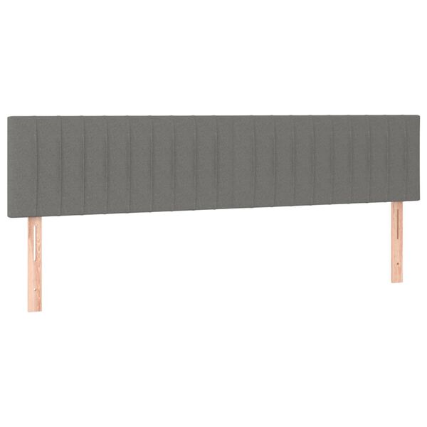 vidaXL Cabeceiras cinzento-escuro 160x5x78/88 cm tecido