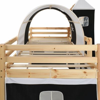 vidaXL Estrutura de cama infantil c/ escorrega e escada pinho 97x208cm