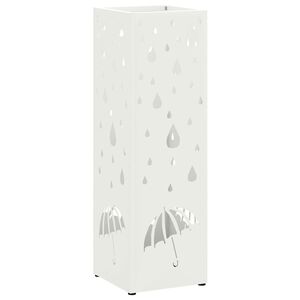 vidaXL Suporte para Guarda-chuva de chuva Branco 15,5 x 15,5 x 49 cm