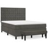 vidaXL Cama com molas/colch&atilde;o 140x190 cm veludo cinzento-escuro