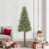 vidaXL &Aacute;rvore de Natal Slim com 300 LEDs com suporte Verde 210 cm