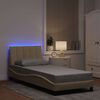 vidaXL Estrutura de cama sem colch&atilde;o Hanko 90x200 cm tecido creme