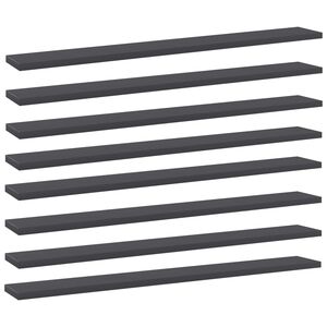 vidaXL Prateleiras para estante 8 pcs 80x10x1,5cm contraplacado cinza