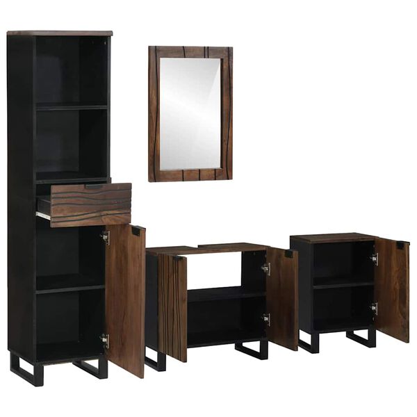 vidaXL Conjunto de Móveis para Banheiro com gaveta 4 pcs Branco