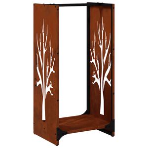 vidaXL Rack Lenha 40x30x80 cm a&ccedil;o resistente &agrave;s intemp&eacute;ries