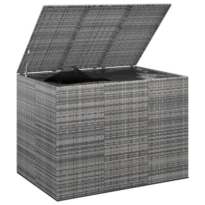 vidaXL Caixa para almofadões de jardim 145x100x103 cm vime PE cinzento