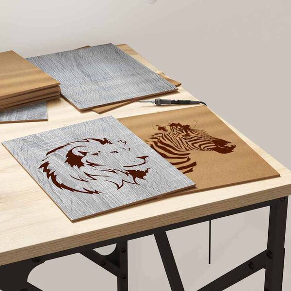 vidaXL Pain&eacute;is de Decora&ccedil;&atilde;o 150 pcs Cinza Sonoma 21 x 30 x 0,27 cm