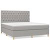 vidaXL Cama com molas/colch&atilde;o 160x200 cm tecido cinzento-claro