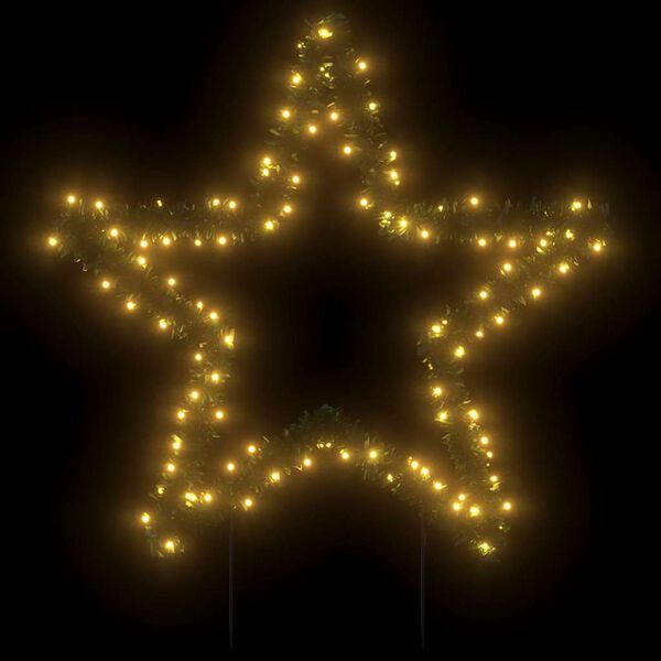 vidaXL Decoração estrela de Natal c/ luz e estacas 115 luzes LED 85 cm