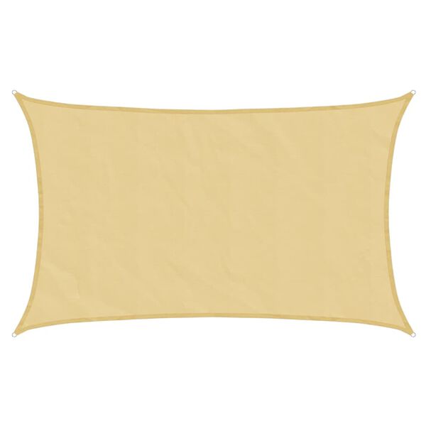 vidaXL Para-sol estilo vela 8x5 m oxford 100% poli&eacute;ster cor areia