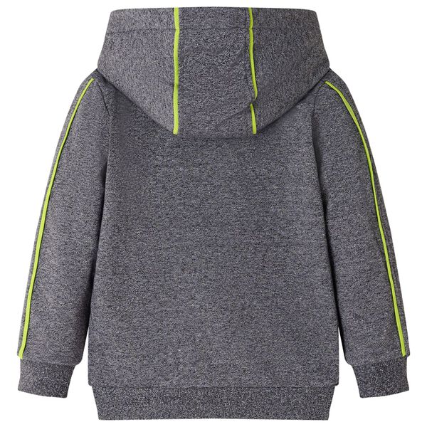 Sweatshirt para crian&ccedil;a com capuz e fecho cinzento mesclado 104