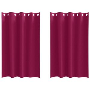 vidaXL Cortinas Blackout com Argolas 2 unid. Vinho Vermelho Poli&eacute;ster