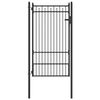 vidaXL Port&atilde;o de Cerca BAARLO 100 x 175 cm Metal Preto Tranc&aacute;vel