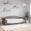 vidaXL Sof&aacute;-cama 90x200 cm tecido cinzento-acastanhado
