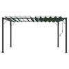 vidaXL Gazebo com telhado louvered Verde 3 x 4 x 2,14 m