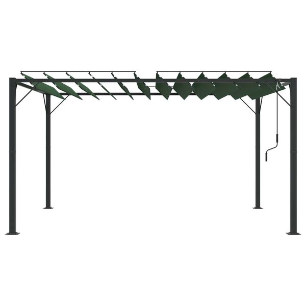 vidaXL Gazebo com telhado louvered Verde 3 x 4 x 2,14 m