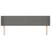vidaXL Cabeceira de cama c/ abas tecido 203x16x78/88cm cinzento-escuro