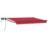 vidaXL Toldo retr&aacute;til manual com LEDs Vermelho 3,5 x 2 m