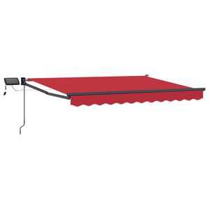 vidaXL Toldo retr&aacute;til manual com LEDs Vermelho e Antracite 3,5 x 2 m