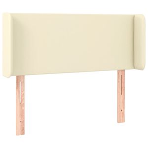 vidaXL Cabeceira de cama c/ abas couro artificial 83x16x78/88 cm creme
