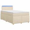 vidaXL Cama box spring com colch&atilde;o Creme 120 x 200 cm Tecido